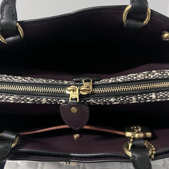 Coach Mason Carryall With Snakeskin Detail Black - Picture 11 of 16